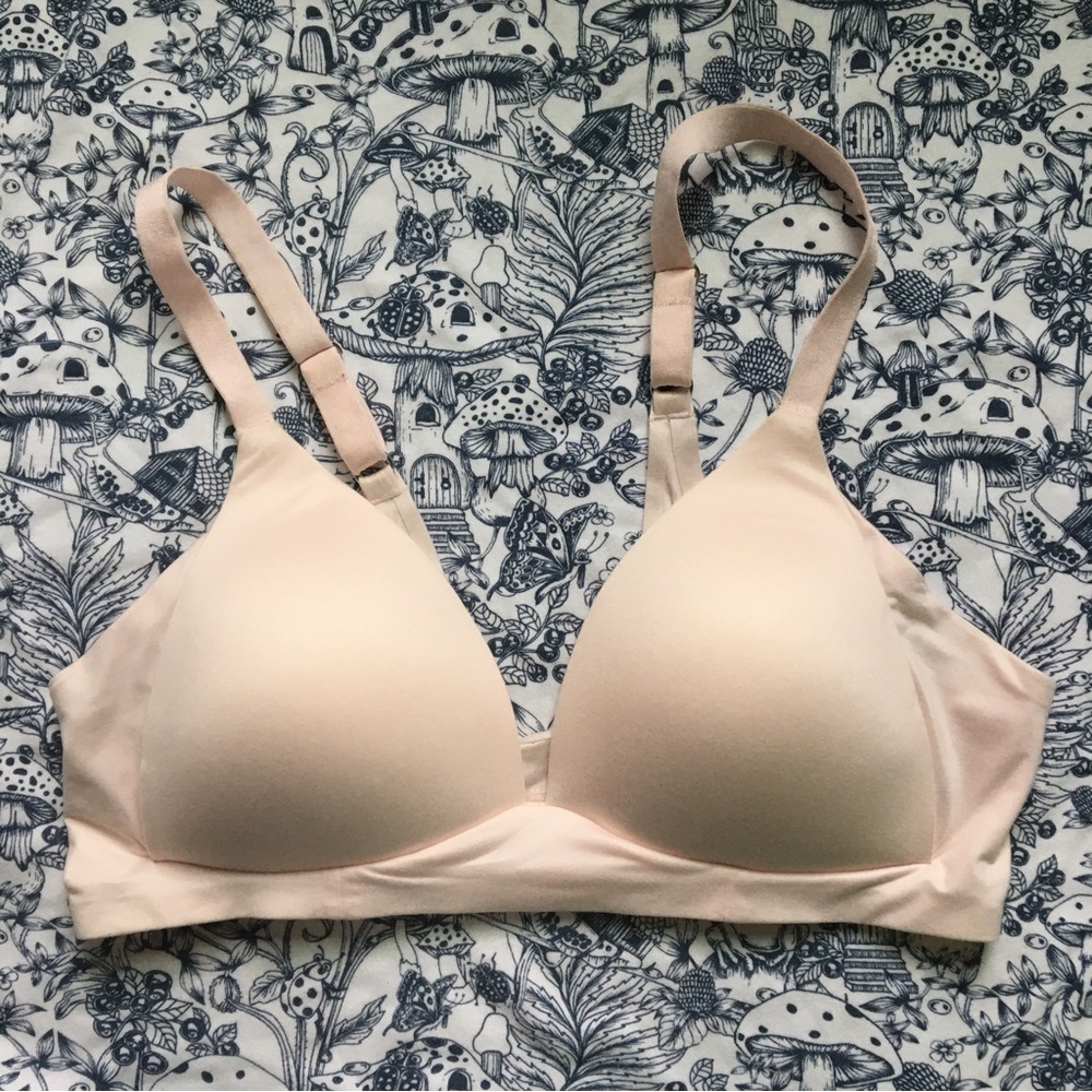 Aerie Real Sunnie Wireless Bra Light Pink
